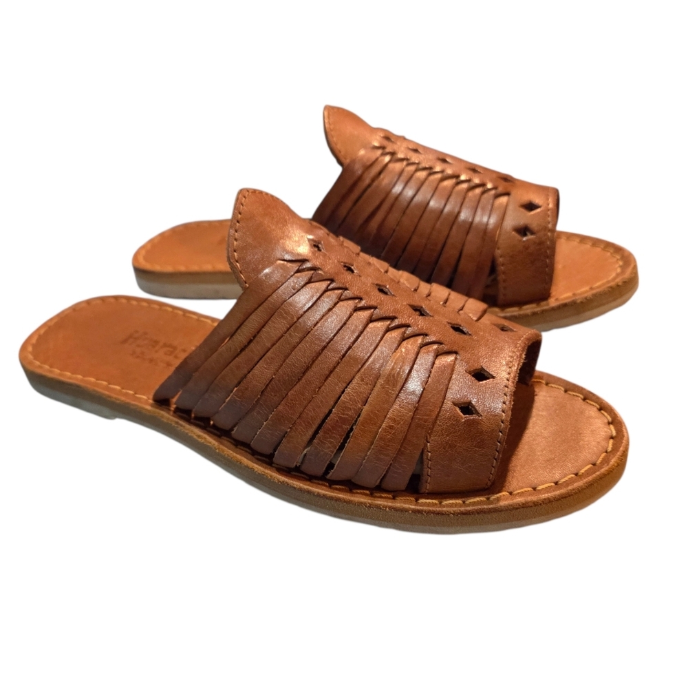 Bearpaw - Women's Rosa Sandals Slip-on Peep-toe Style Woven Leather - Picture 4 of 7